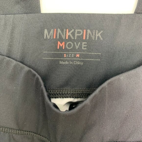 Mink Pink Size Medium Move Leggings Black & Tropical Floral Print & Mesh - Picture 2 of 8